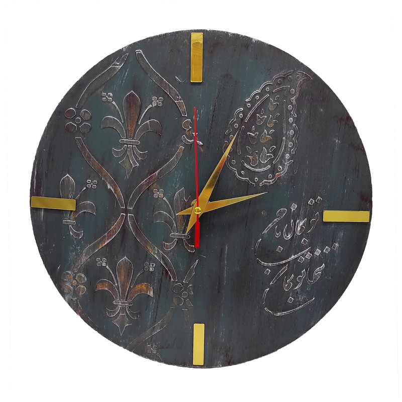 خرید و قیمت ساعت دیواری مدل چوبی پتینه کد 30