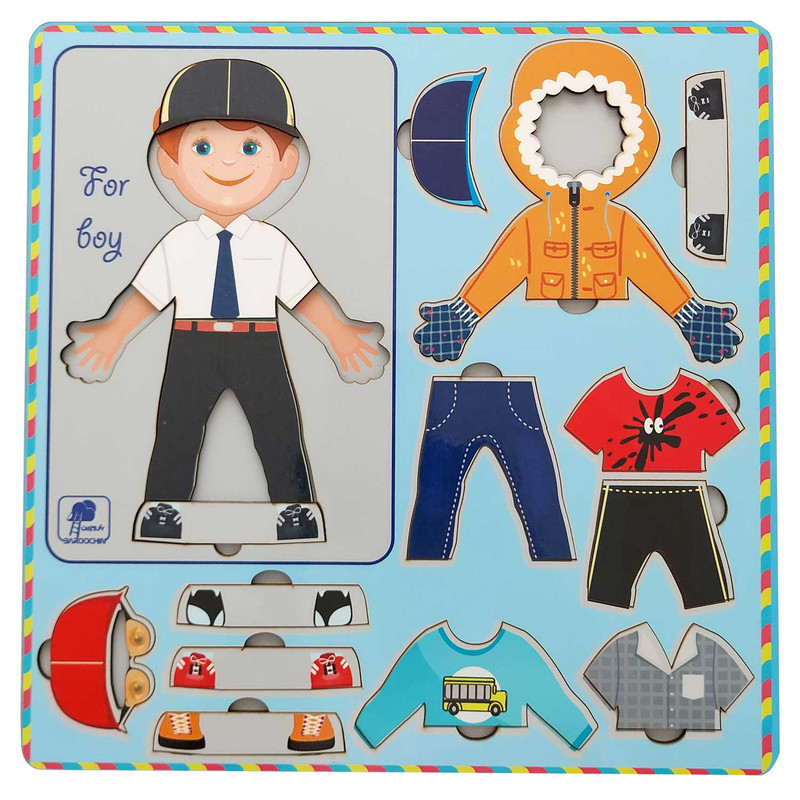 پازل آموزشی باروچین مدل لباس کودک پسرانه کد p16