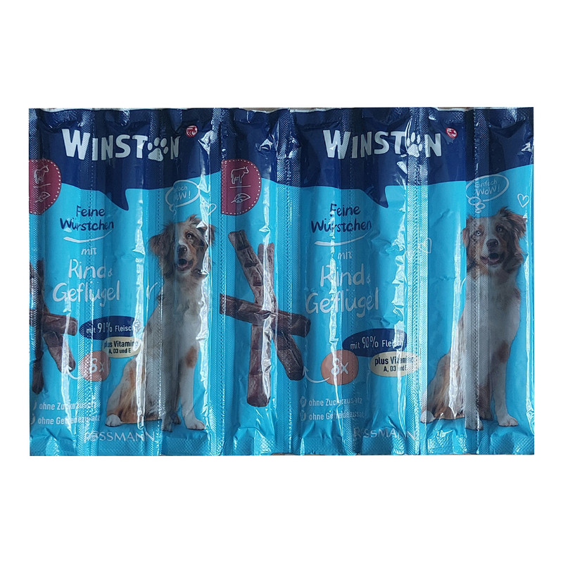 خرید و قیمت تشویقی سگ وینستون مدل BEEF وزن 90 گرم بسته 8 عددی