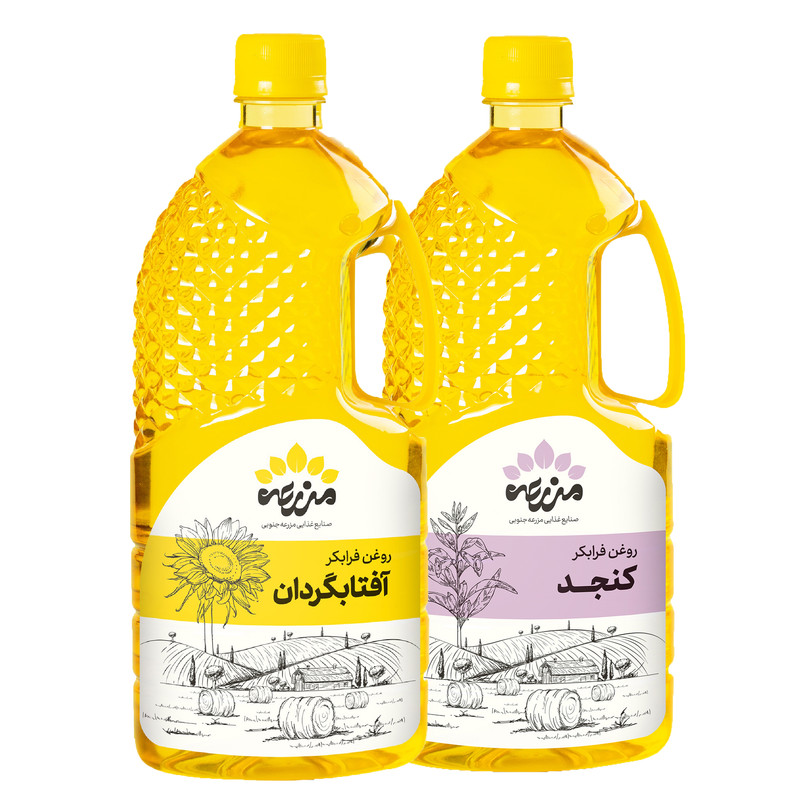 روغن کنجد فرابکر و روغن آفتابگردان فرابکر مزرعه جنوبی - 1 لیتر مجموعه دو عددی