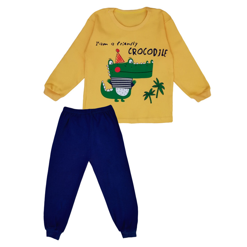 ست تی شرت آستین بلند و شلوار بچگانه مدل 10143-1