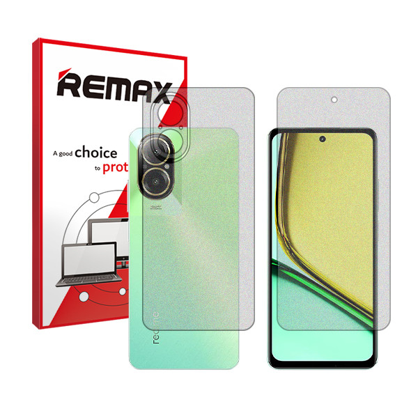 محافظ صفحه نمایش مات ریمکس مدل HyMTT مناسب برای گوشی موبایل ریلمی C67 4G به همراه محافظ پشت گوشی