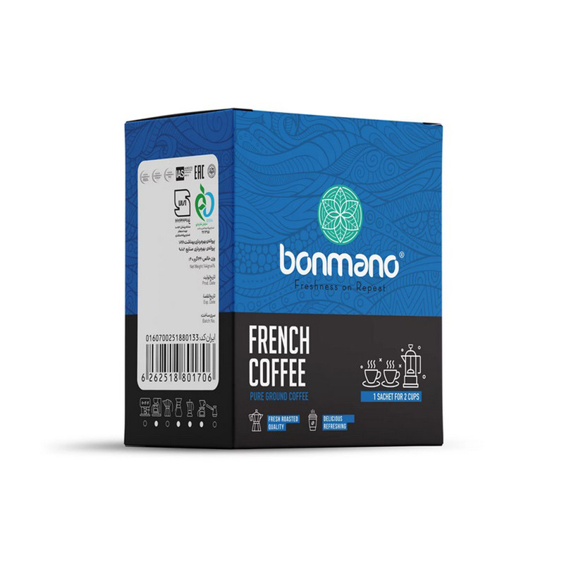 پودر قهوه فرانسه بن مانو - 120 گرم بسته 8 عددی