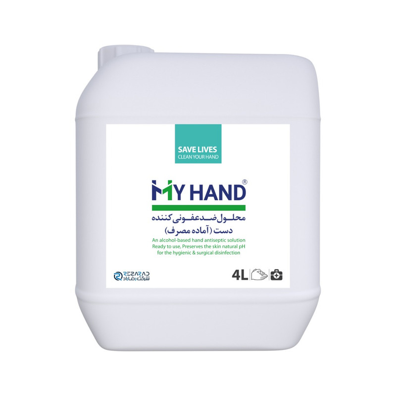 خرید و قیمت ضد عفونی کننده دست شرکت رضاراد مدل my حجم 4000 میلی لیتر