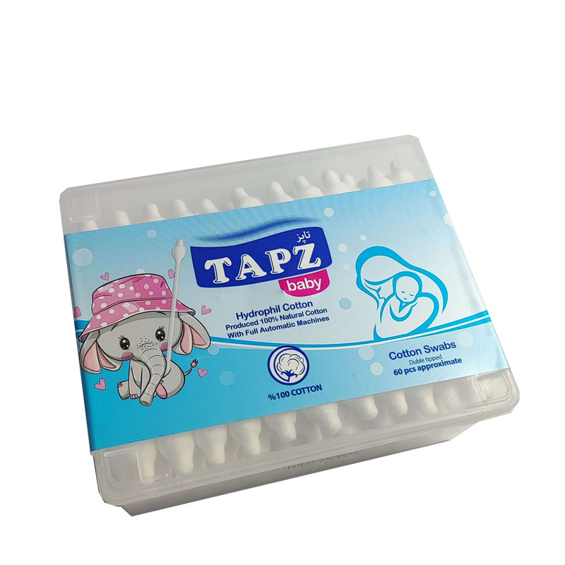 خرید و قیمت گوش پاک کن کودک تاپز مدل مکعبی بسته 60 عددی