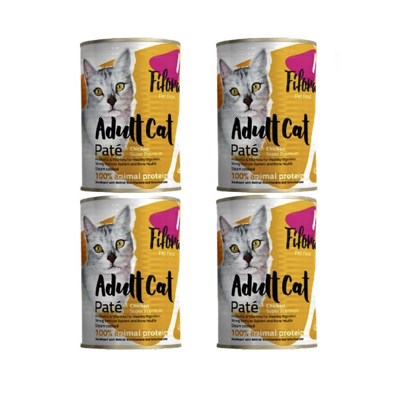 کنسرو غذای گربه فیفورا مدل مرغ حجم ۴۰۰گرم مجموعه ۴ عددی