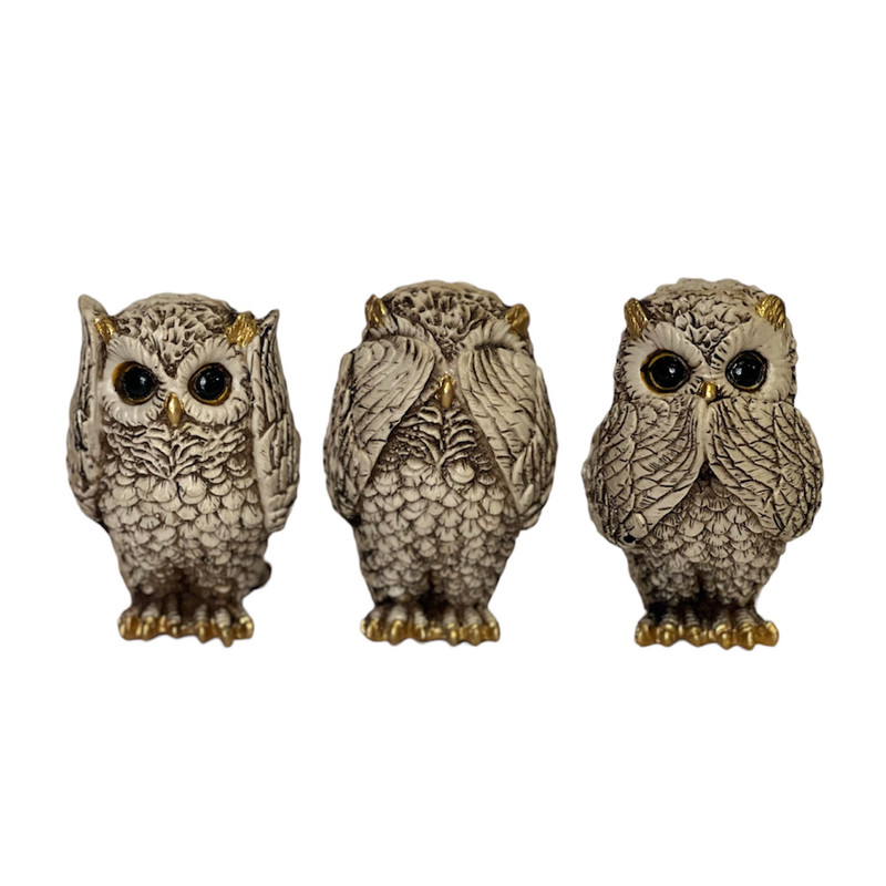 مجسمه مدل جغد قد بلند مجموعه 3 عددی