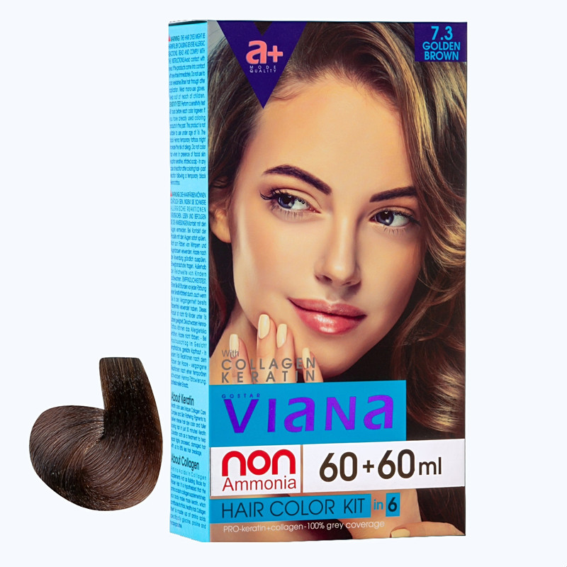 خرید و قیمت کیت رنگ مو ویانا شماره 7.3 حجم 120 میلی لیتر رنگ قهوهای طلایی