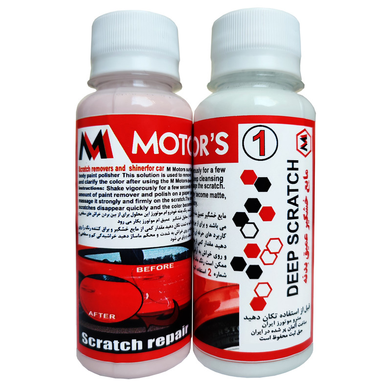مایع خشگیر خودرو ام موتورز مدل DEEP SCRATCH حجم 300 میلی لیتر مجموعه دو عددی