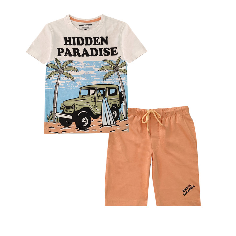 خرید و قیمت ست تی شرت و شلوارک پسرانه نکست مدل ساحل 980