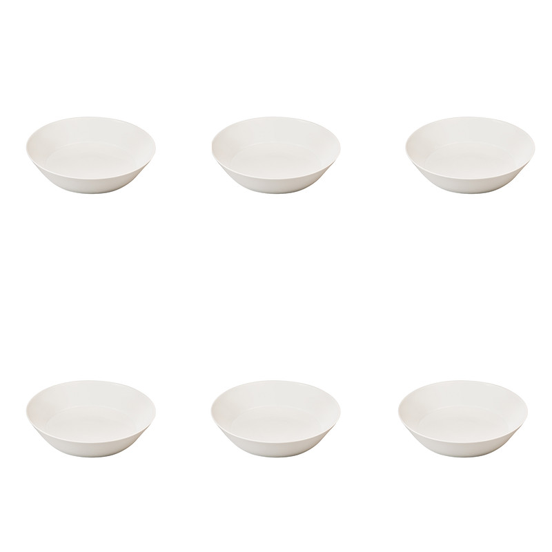 بشقاب خورش خوری زی مدل فرم اس کد 19 سفید درجه یک بسته شش عددی