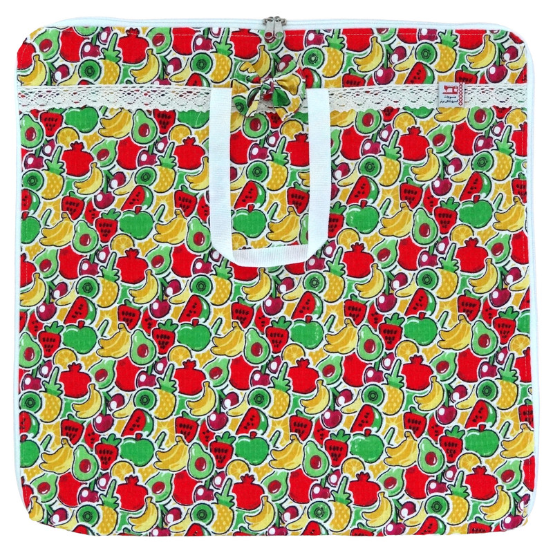 کیسه نان و سبزی منسوجات خسروشاهی برتر مدل زیپدار طرح آووکادو کد NAN18