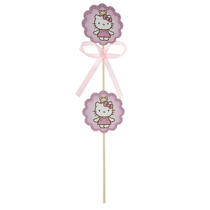 چوب تزیینی مدل Hello Kitty بسته 6 عددی