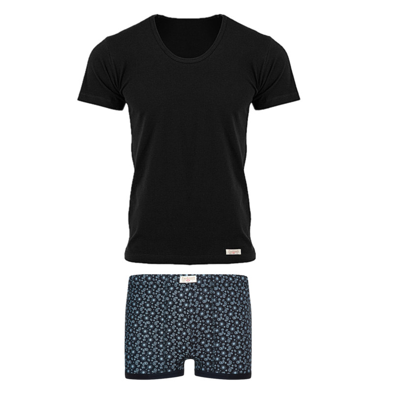 خرید و قیمت ست شورت و زیرپوش مردانه پنبینه مدل نخ پنبه خالص صادراتی طرح ترمه