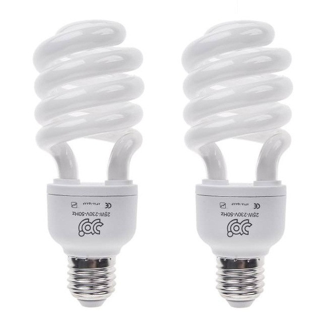 خرید و قیمت لامپ کم مصرف 25 وات زمرد مدل ka25 پایه E27 بسته 2 عددی