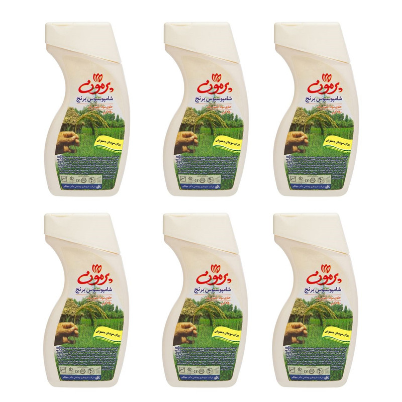 خرید و قیمت شامپو پرمون مدل سبوس برنج مناسب برای موهای معمولی مقدار 250 گرم بسته 6 عددی