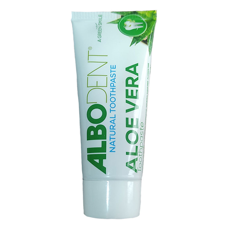 خمیر دندان آلبودنت مدل آلوئه ورا حجم 75 میلی لیتر