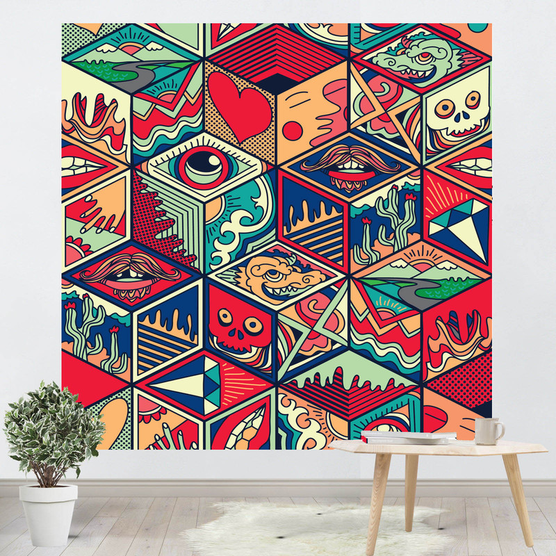 پوستر پارچه ای پرینتینگ لند طرح بکدراپ فانتزی کد F13