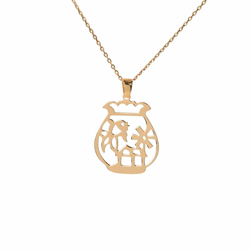 گردنبند طلا 18 عیار زنانه مدل تنگ ماهی