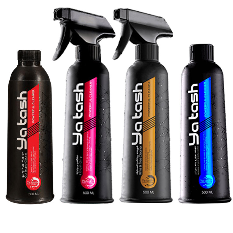 شوینده بدون اب و شوینده رینگ و پارچه و موتور خودرو یاتاش مدل تریگر حجم 500 میلی لیتر مجموعه 4عددی