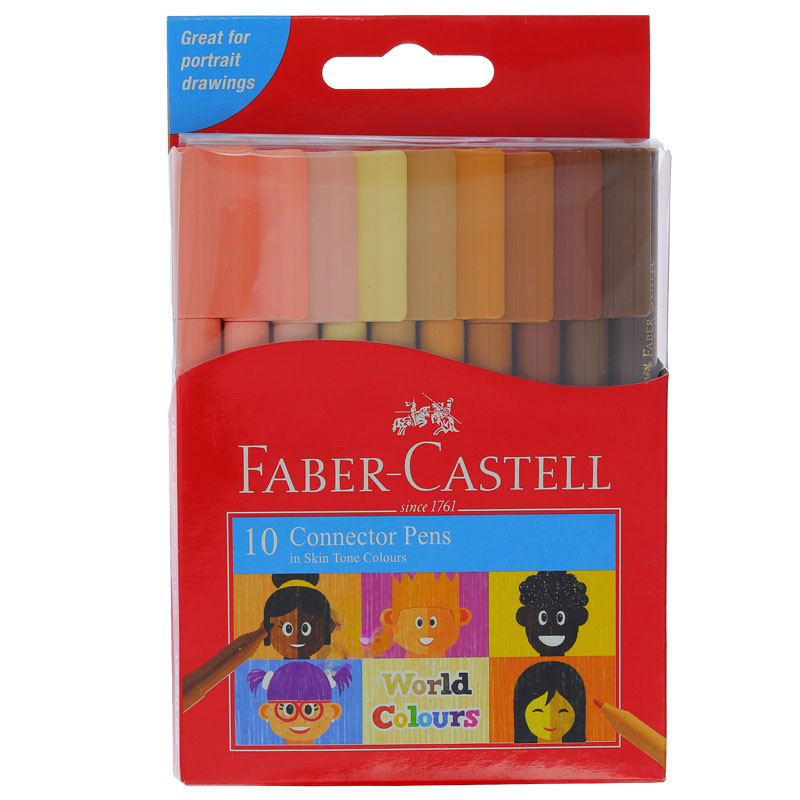 ماژیک رنگ آمیزی 10 رنگ فابر کاستل مدل Connector Pens طیف پوست