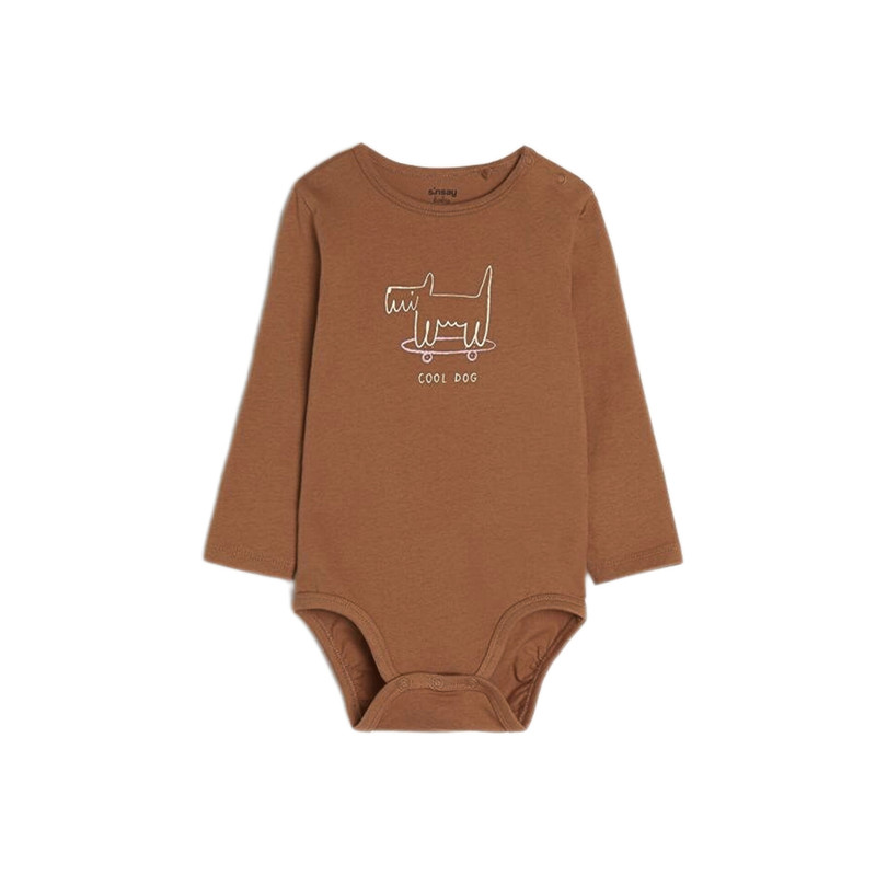 بادی آستین بلند نوزادی سین سی مدل Cool Dog