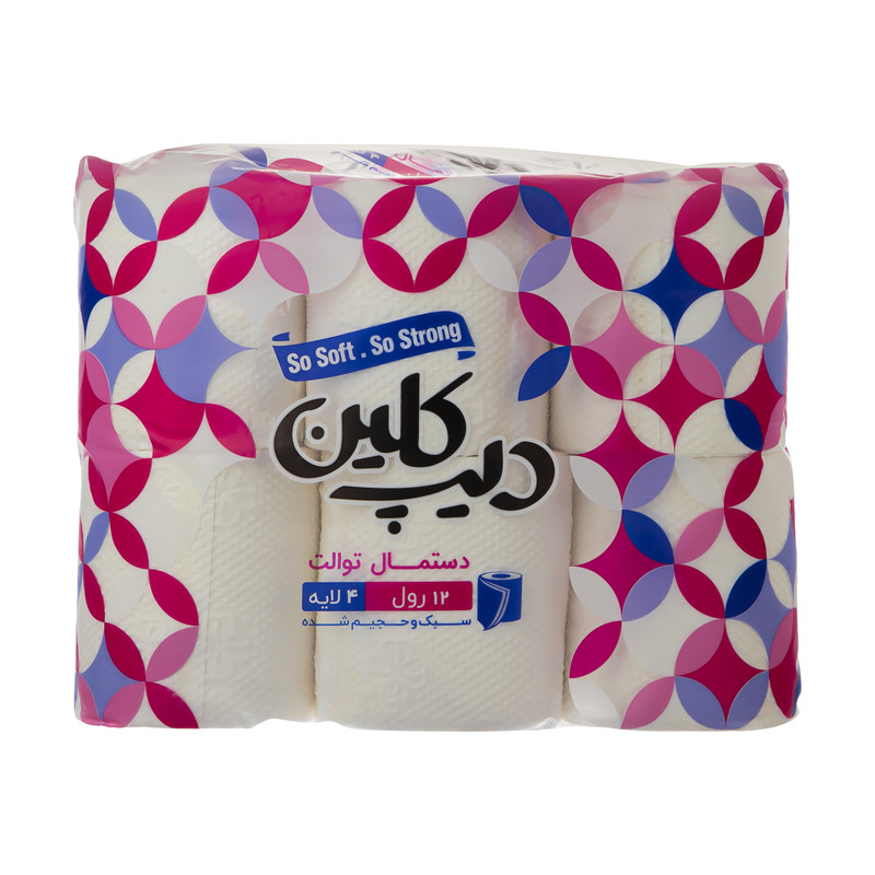 خرید و قیمت دستمال توالت دیپ کلین مدل K207 بسته 12 عددی