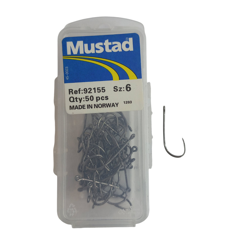 قلاب ماهیگیری موستاد سایز 6 مدل فلزی بسته 50 عددی