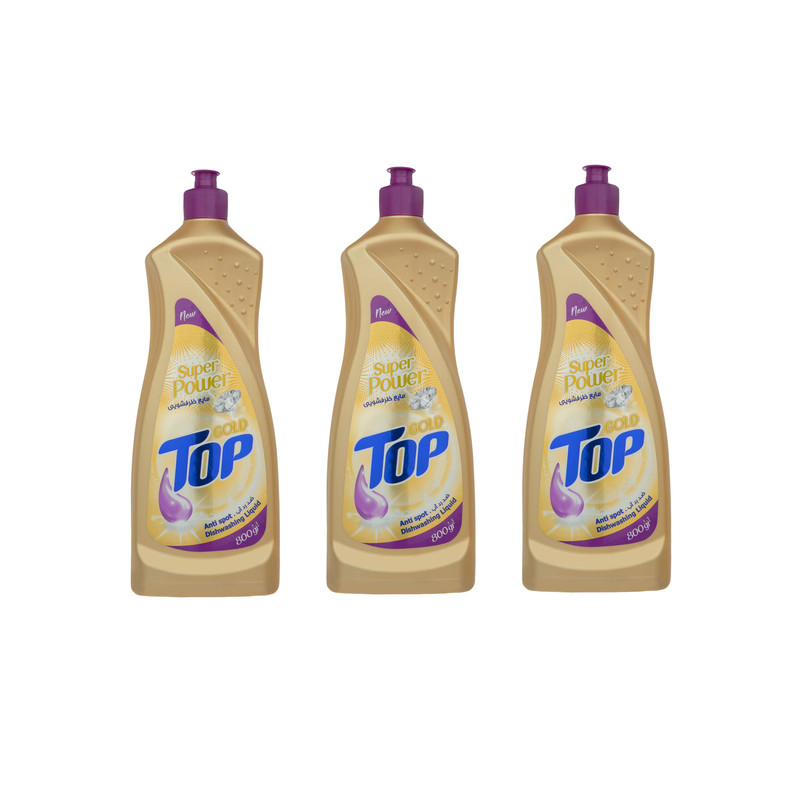 مایع ظرفشویی تاپ مدل ویولت وزن 800 گرم بسته 3 عددی