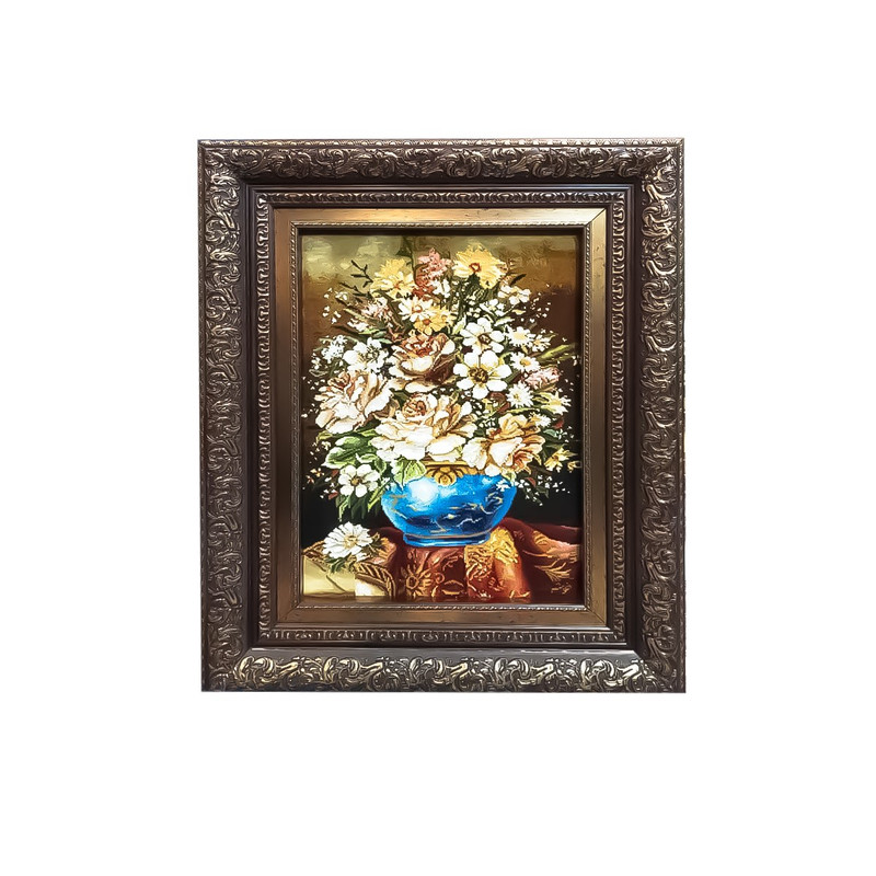 تابلو فرش دستباف مدل گل طولی