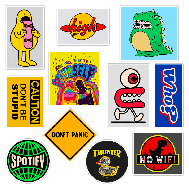 استیکر لپ تاپ ماسا دیزاین طرح NO WIFI کد COL035 مجموعه 11 عددی