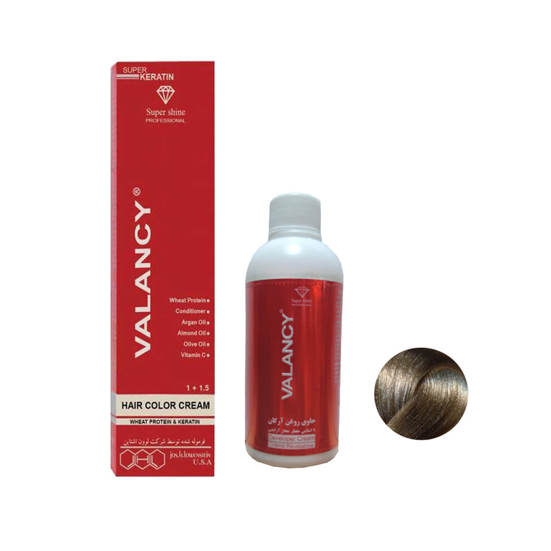 کیت رنگ مو والانسی شماره S8 حجم 100 میلی لیتر رنگ بلوند شنی روشن