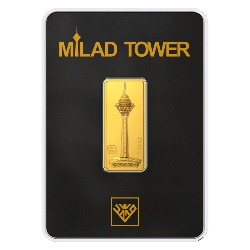 خرید و قیمت شمش طلا 24 عیار طلای محمد مدل برج میلاد B