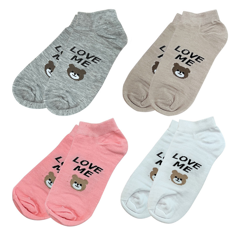 خرید و قیمت جوراب دخترانه تن پوش هنگامه مدل تدی love me بسته 4 عددی
