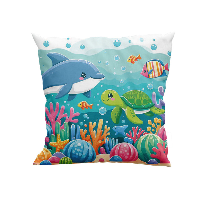 خرید و قیمت کوسن کودک مدل حیوانات آبزی کد DKK845