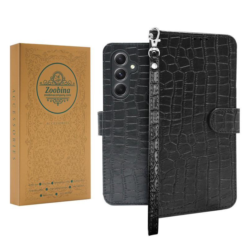 کیف کلاسوری زوبینا مدل Taycan مناسب برای گوشی موبایل سامسونگ Galaxy A04S / A13 5G به همراه بند آویز