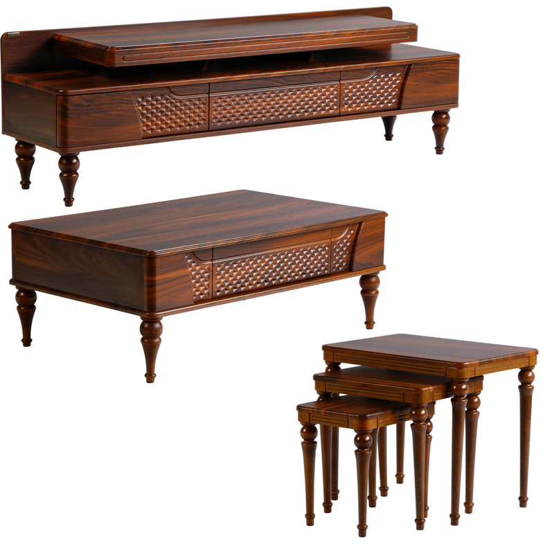 میز پذیرایی ررویال.سی.او مدل 81 مجموعه 4 عددی به همراه میز تلویزیون