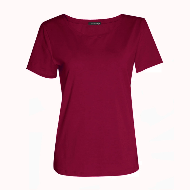 تی شرت آستین کوتاه زنانه جوتی جینز مدل بیسیک کد 1551381 رنگ زرشکی