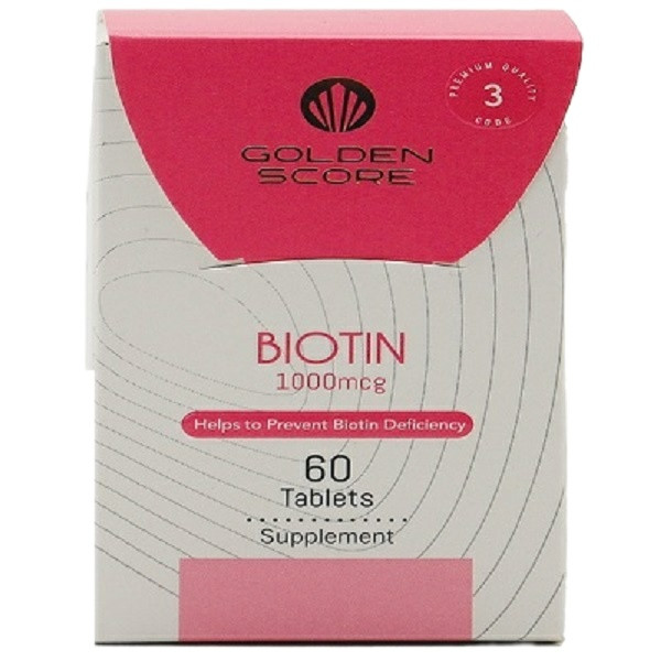 خرید و قیمت قرص بیوتین 1000 میلی گرم گلدن اسکور بسته 60 عددی