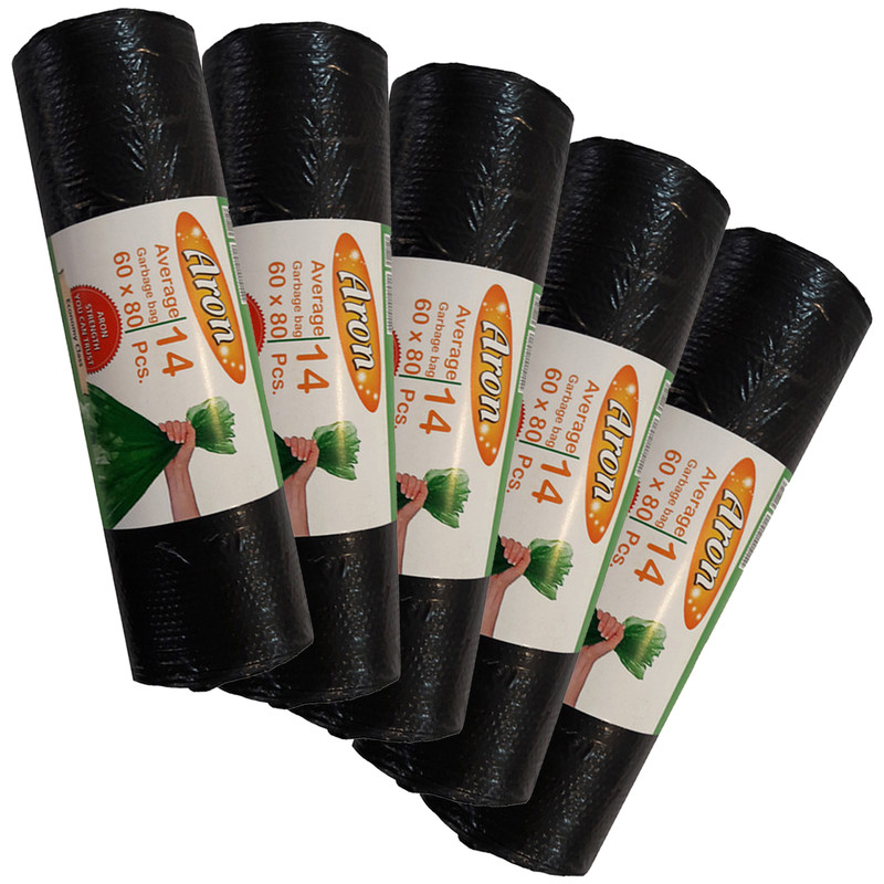 کیسه زباله آرون مدل ARON-6080-5PKG پنج رول 14 عددی