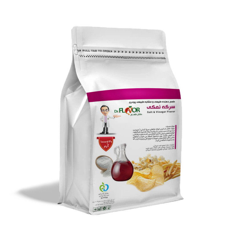 طعم دهنده پودری طبیعی سرکه نمکی دکترفلیور - 1000 گرم