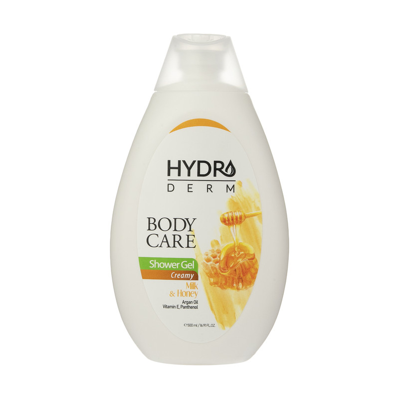 شامپو بدن کرمی هیدرودرم مدل Milk and Honey مناسب انواع پوست حجم 500 میلی لیتر