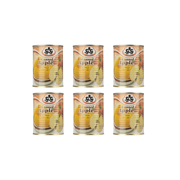 کمپوت سیب یک و یک - 370 گرم بسته 6 عددی