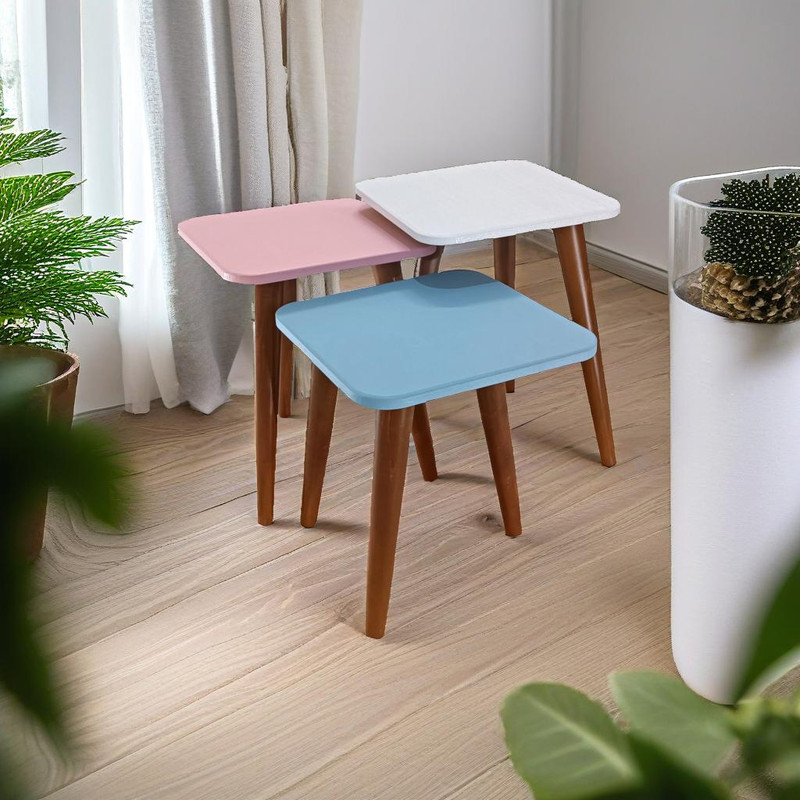 میز عسلی مدل لاین 322 کد 81 مجموعه سه عددی