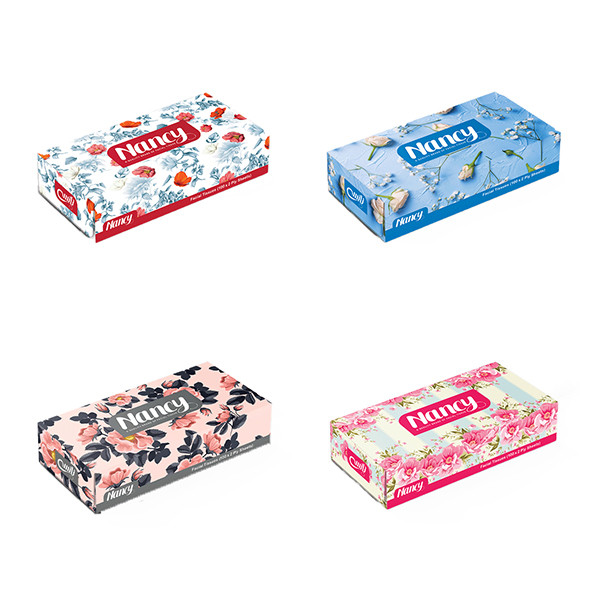 دستمال کاغذی 100 برگ نانسی مدل 04 بسته 4 عددی