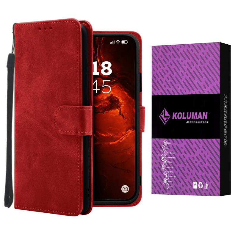 خرید و قیمت کیف کلاسوری کلومن مدل چرمی مناسب برای گوشی موبایل آنر X9A به همراه بند آویز