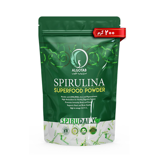 پودر خوراکی جلبک اسپیرولینا آلگوتب - 200 گرم