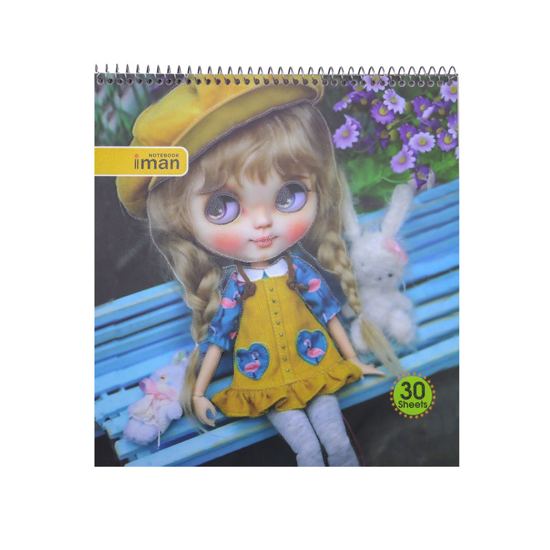 دفتر نقاشی 30 برگ ایمان طرح دختر کلاه دار کد8-9016