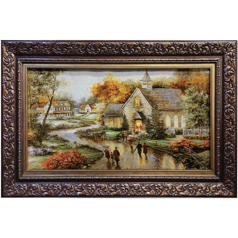 تابلو فرش دستبافت طرح دهکده اروپایی مدل RAR25