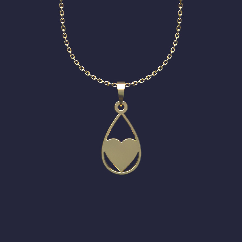 گردنبند طلا 18 عیار زنانه مدوپد مدل طرح قلب کد LL1031